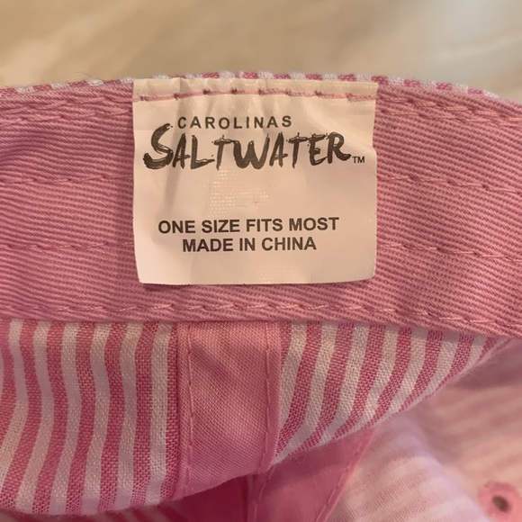 Striped Pink Myrtle Beach Ball Cap 
Adjustable Velcro for size - Picture 3 of 3
